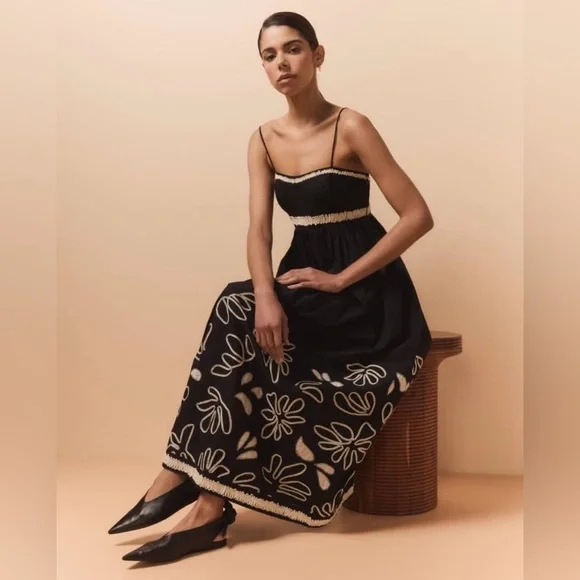 Ulla Johnson New Hollis Embroidered Cotton Long Dress Size 10 - Picture 1 of 16